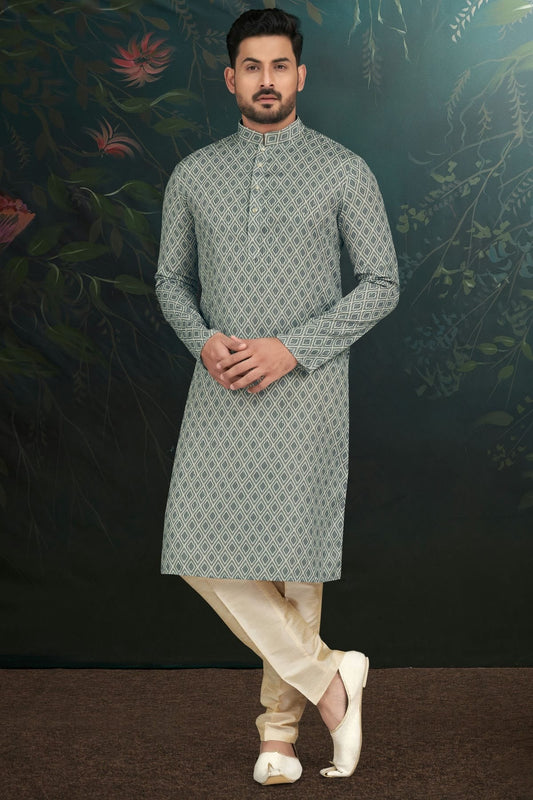 Light Grey Rayon Kurta Pajama NCKP10410310