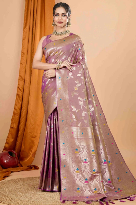 Light Pink Banarasi Silk Woven Traditional Saree NCSD11110463