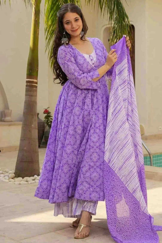 Light Purple Muslin Stitched Suit NCSS11110878