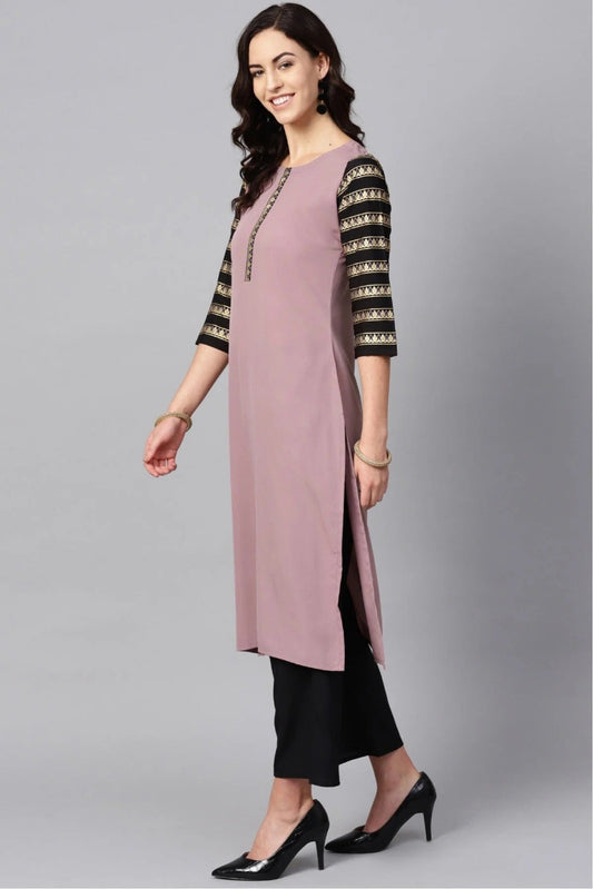 Light Purple Plus Size Crepe Kurta Set  NCKR10610103