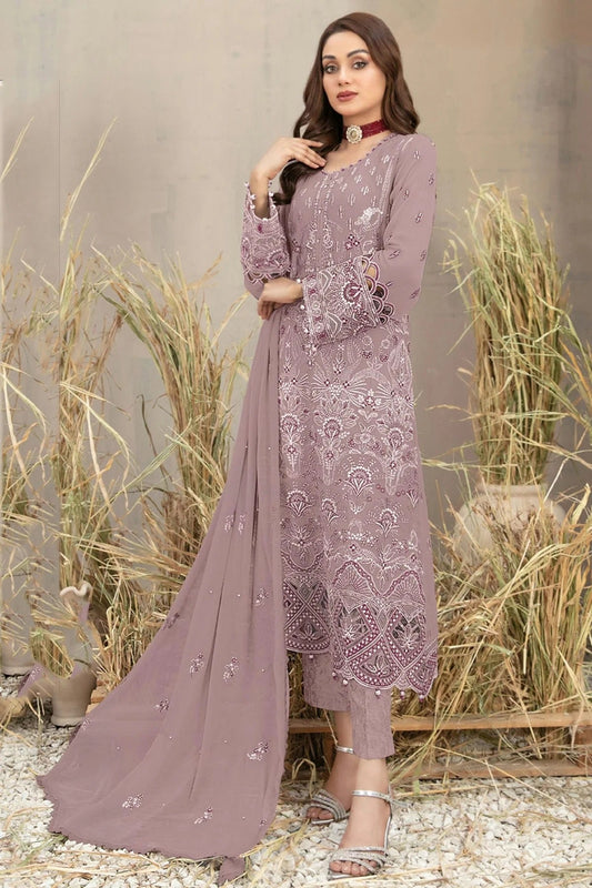 Light Purple Semi Stitched Georgette Pakistani Suit NCSM11410343
