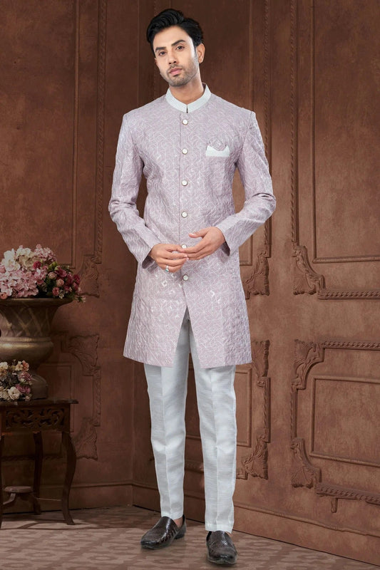 Light Purple Silk Dupion Sherwani NCSH10410174