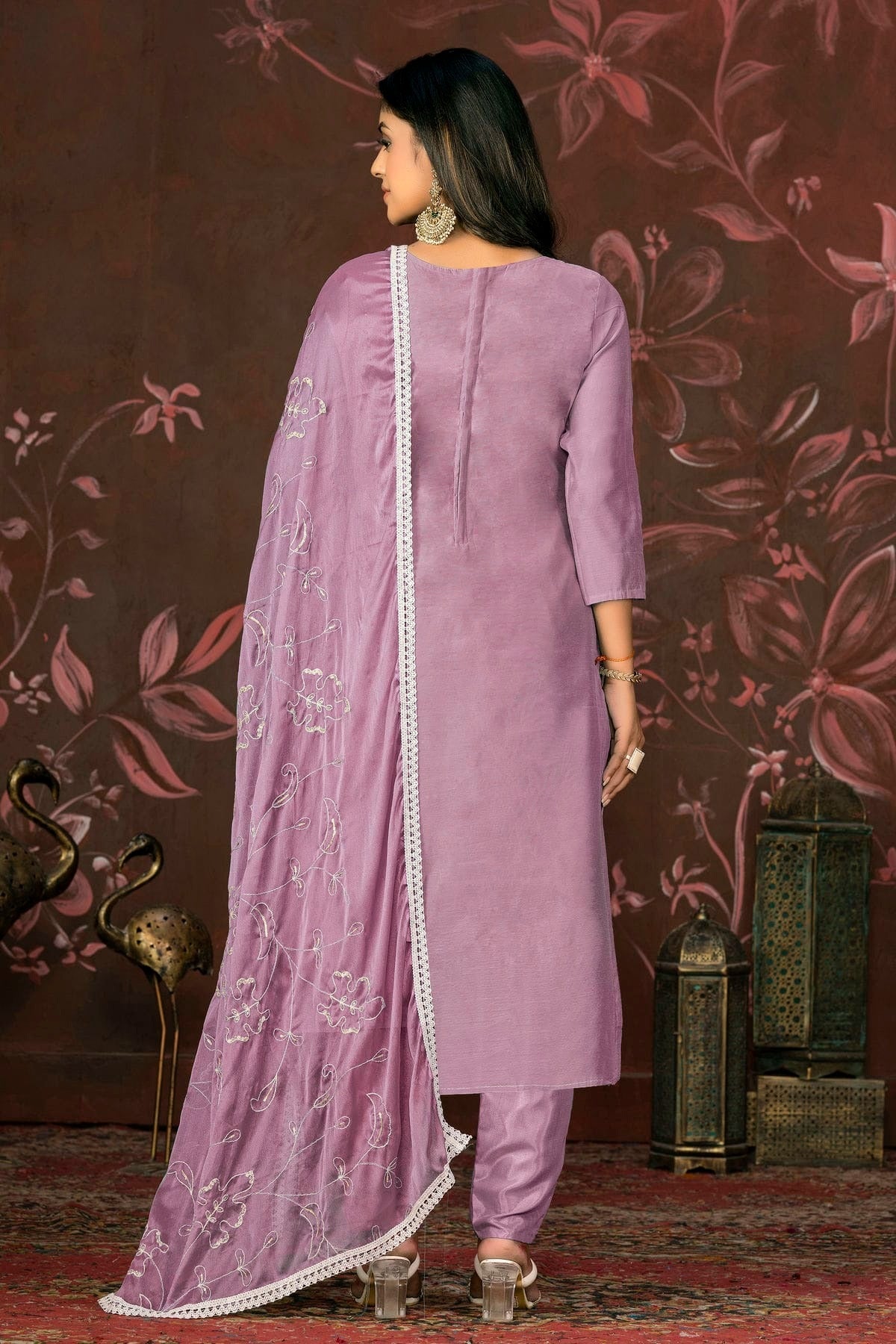 Light Purple Unstitched Modal Cotton Pant Style Suit NCUS11610176