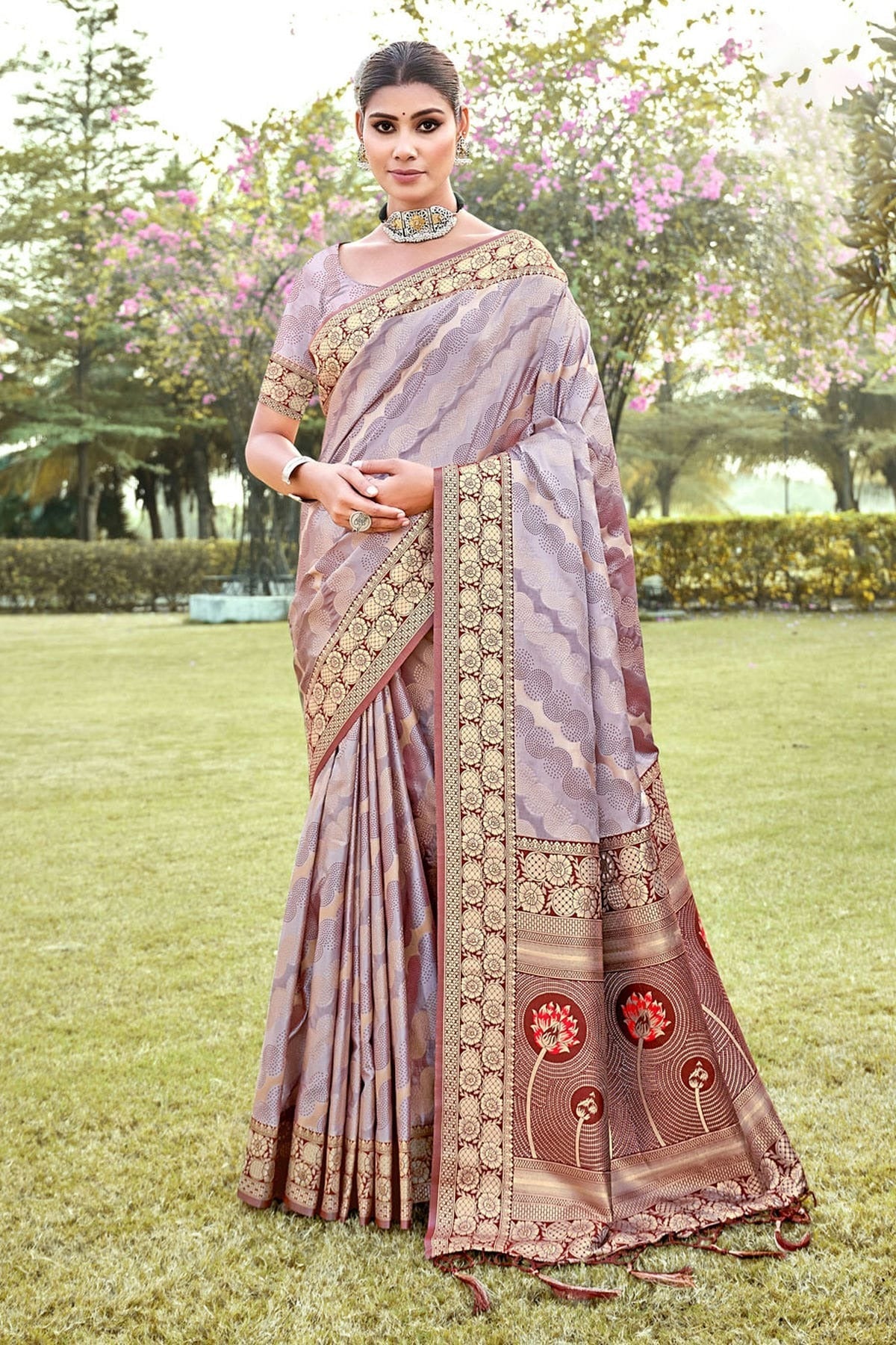 Light Purple Woven Silk Saree NCSD11010523
