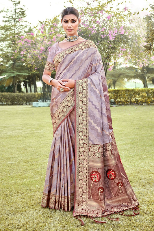 Light Purple Woven Silk Saree NCSD11010523