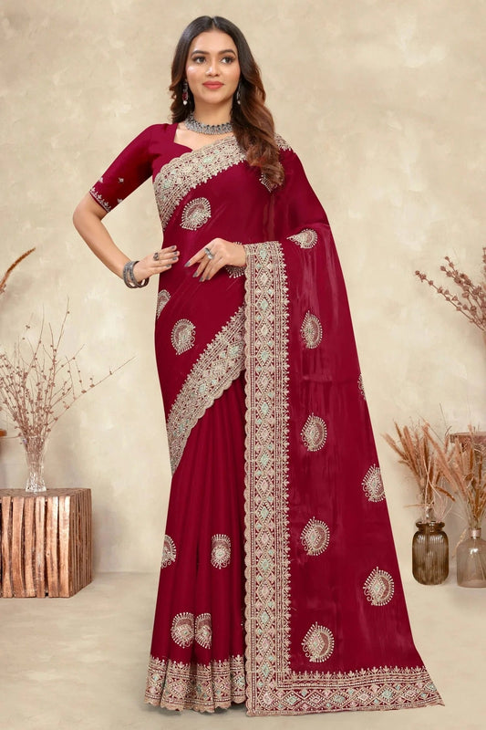 Magenta Crepe Silk Saree NCSD10910243