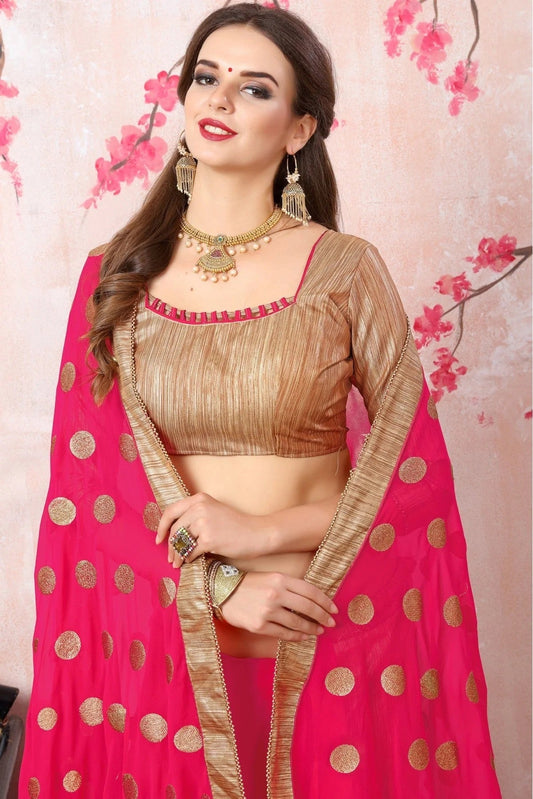 Magenta Georgette Saree NCSD11210590