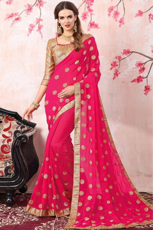 Magenta Georgette Saree NCSD11210590