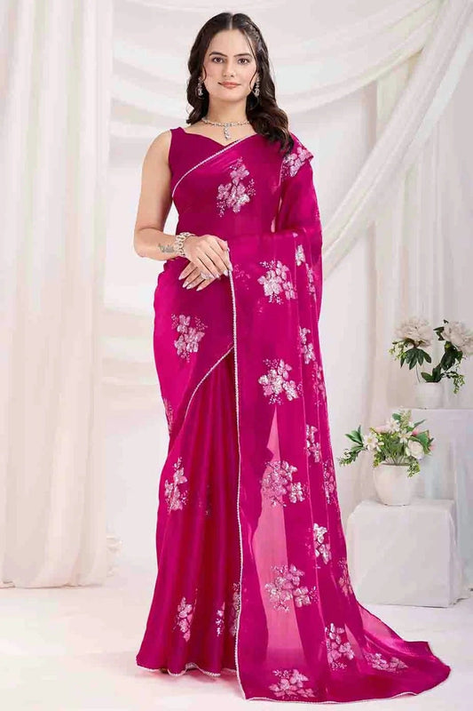 Magenta Jimmi Choo Designer Saree NCSD11110975
