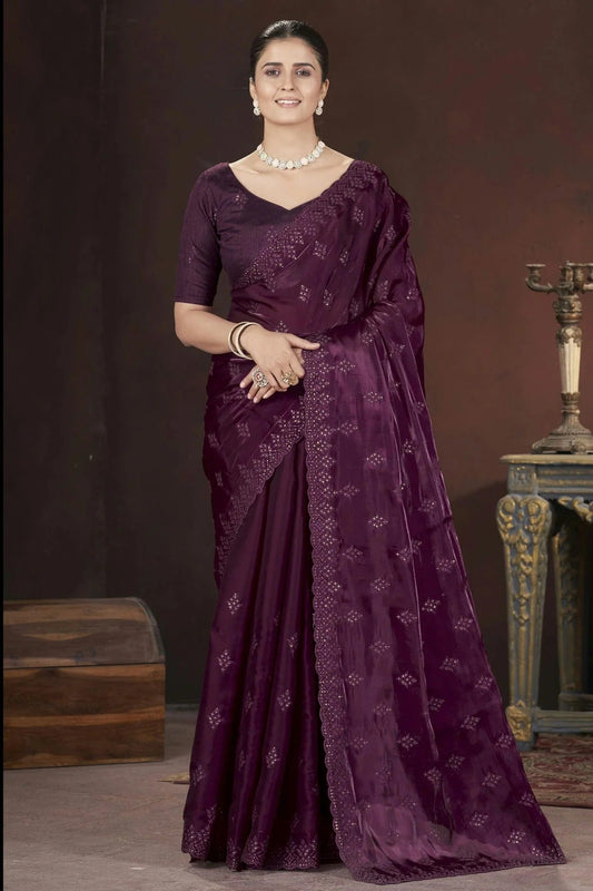 Magenta Jimmy Choo Designer Saree NCSD11111205