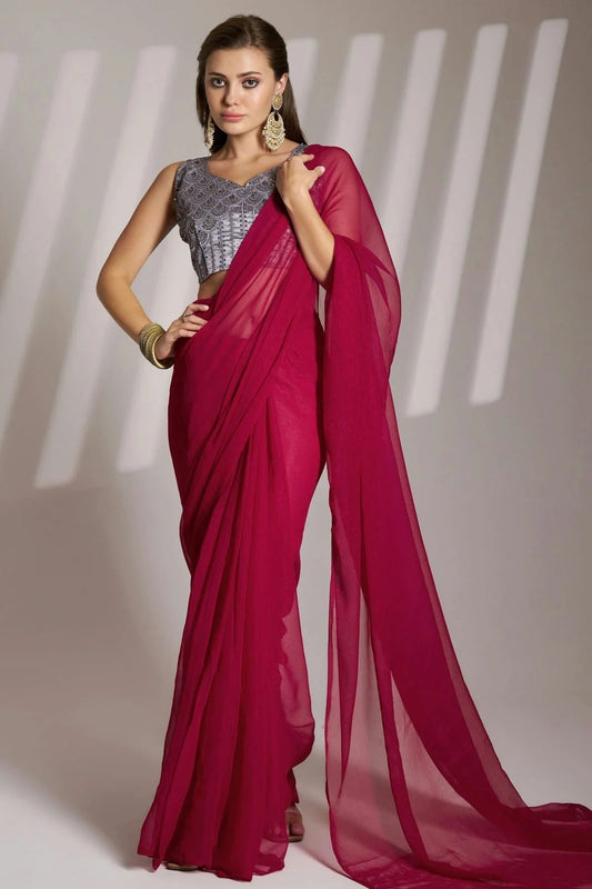 Magenta Shimmer Saree NCSD11111032