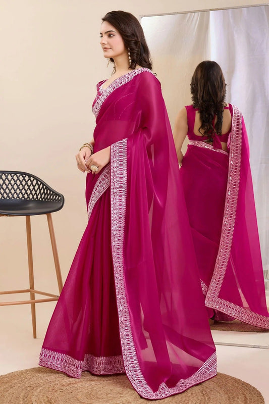 Magenta Silk Saree NCSD11112497