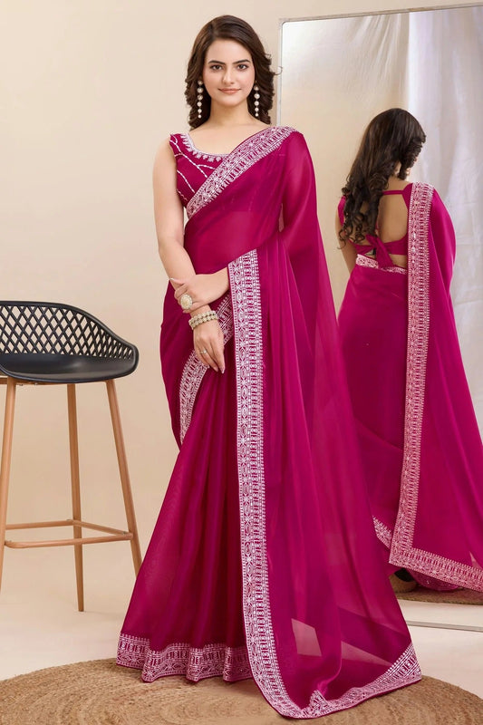 Magenta Silk Saree NCSD11112497