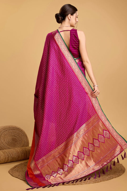 Magenta Silk Saree NCSD11112532