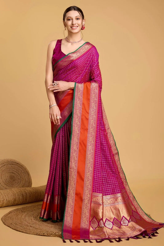 Magenta Silk Saree NCSD11112532
