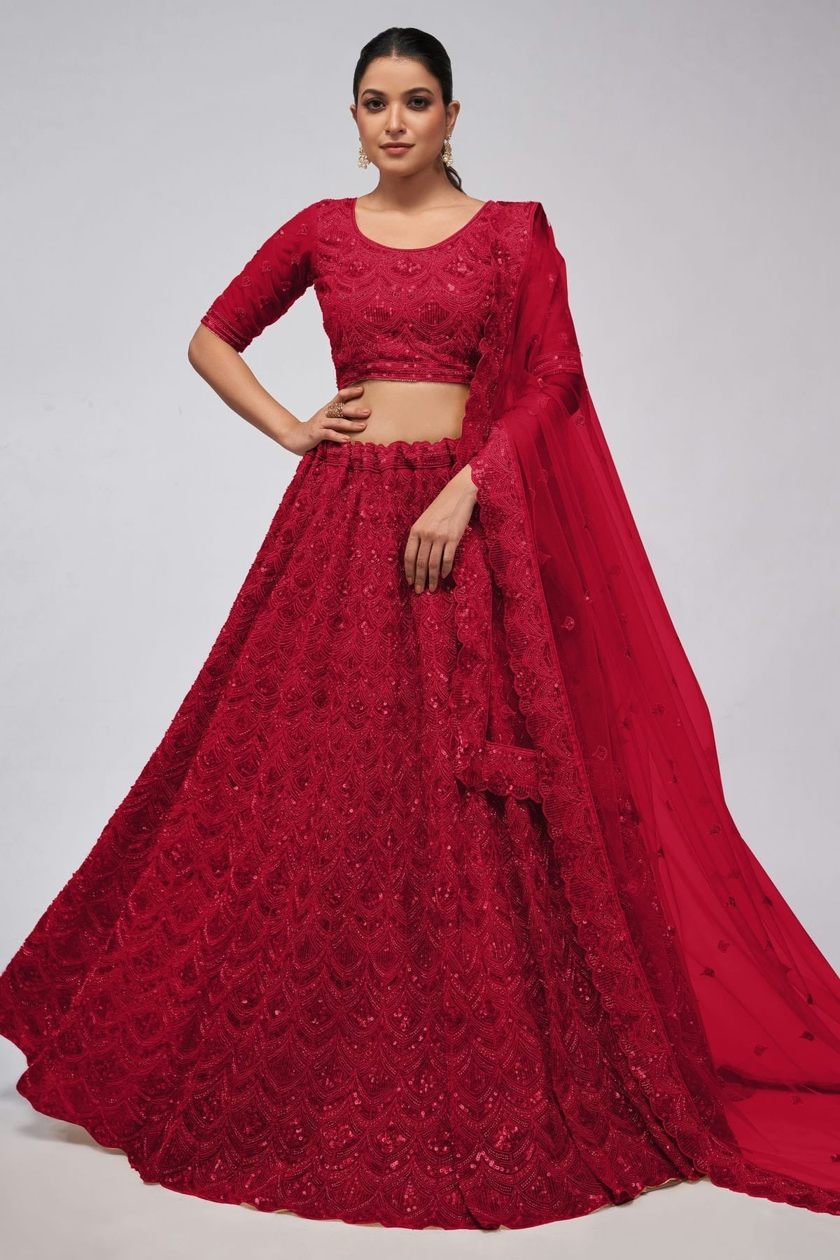 Magenta Soft Net Lehenga Choli NCLC10310123