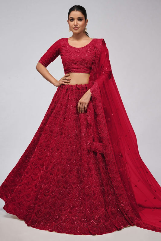 Magenta Soft Net Lehenga Choli NCLC10310123