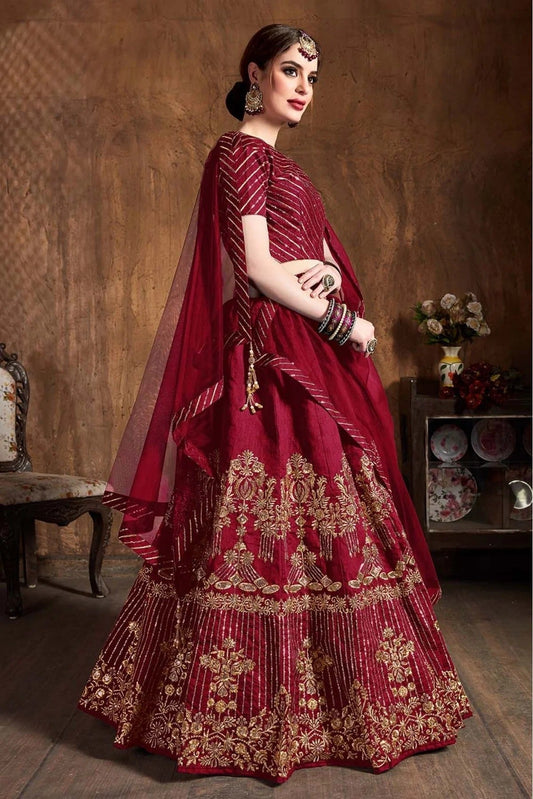 Maroon Art Silk Lehenga Choli NCLC10110311