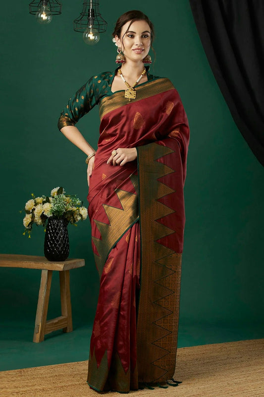 Maroon Banarasi Silk Traditional Saree NCSD11111685