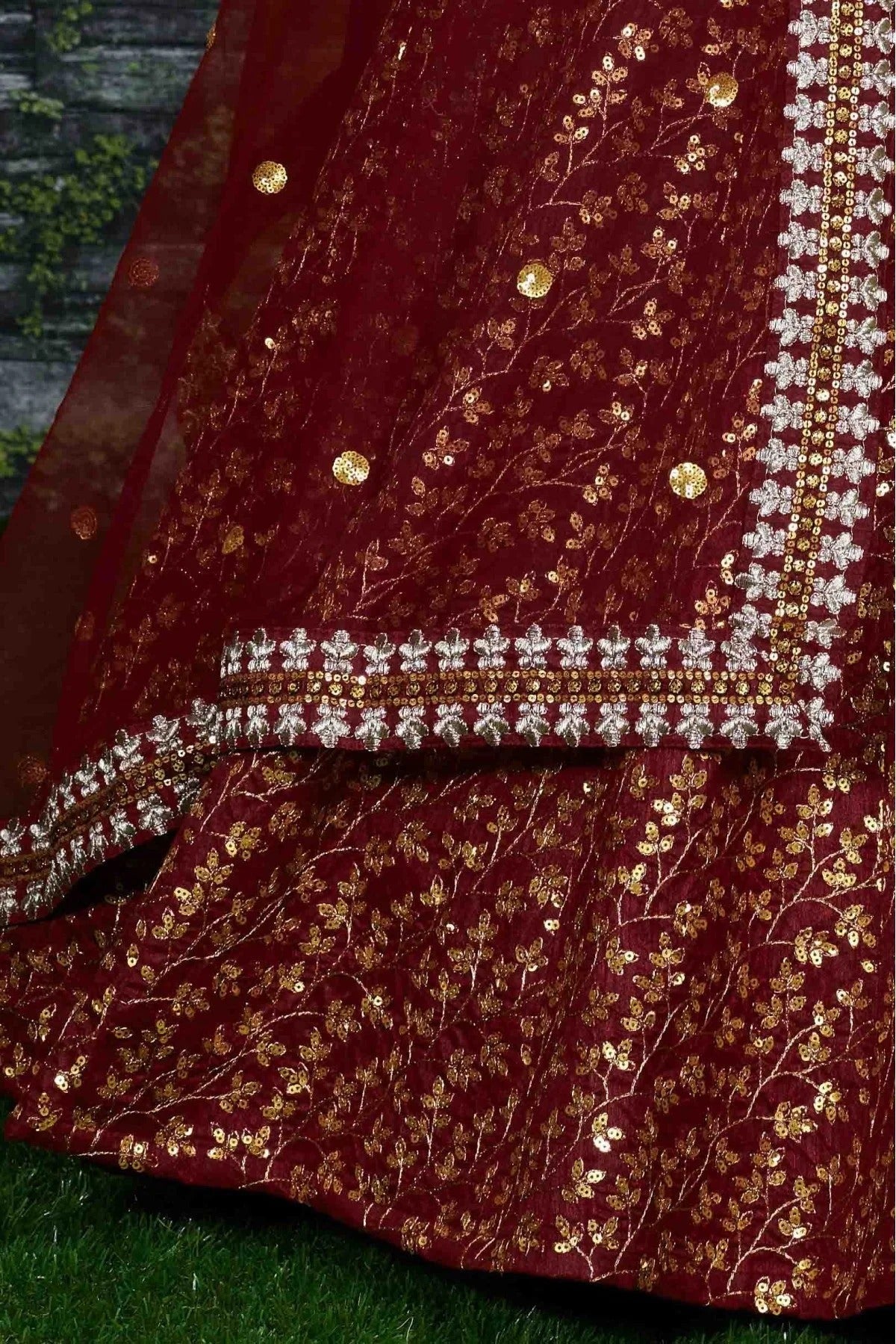 Maroon Banglori Silk Lehenga Choli NCLC10110254