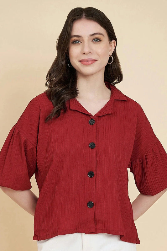 Maroon Boxy Readymade Top  NCTP11112288