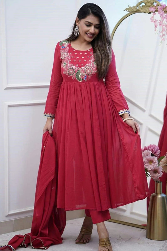 Maroon Chinon Stitched Suit NCSS11111444