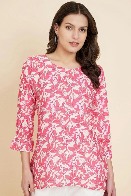 Maroon Crush Crepe Readymade Top  NCTP11112268