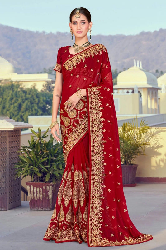 Maroon Georgette Designer Saree NCLC11210439