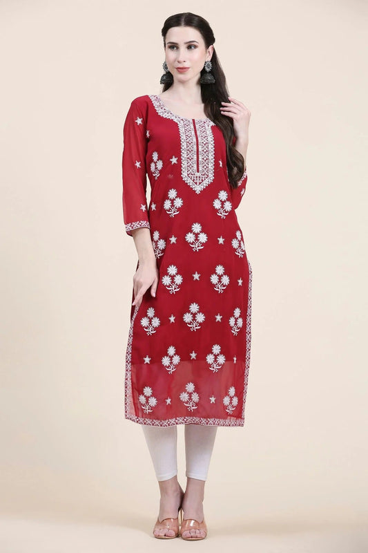 Maroon Georgette Kurti NCKR11112042