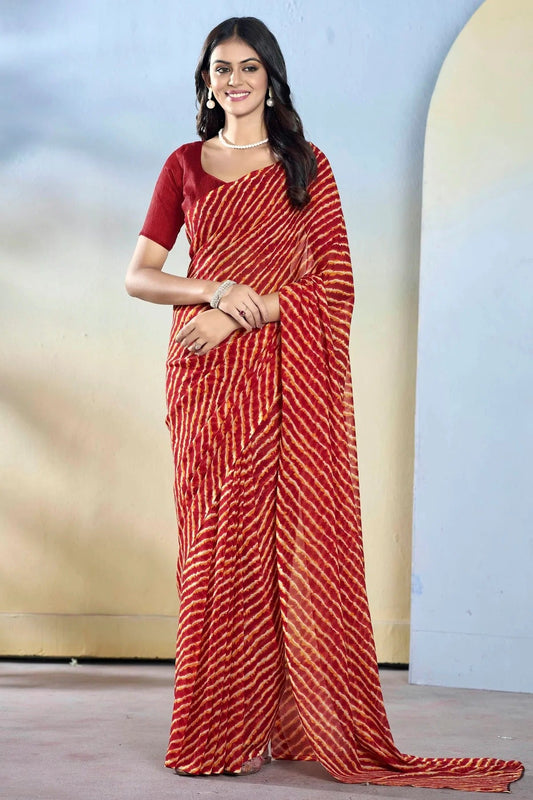 Maroon Georgette Ready To Wear Saree NCSD11111807