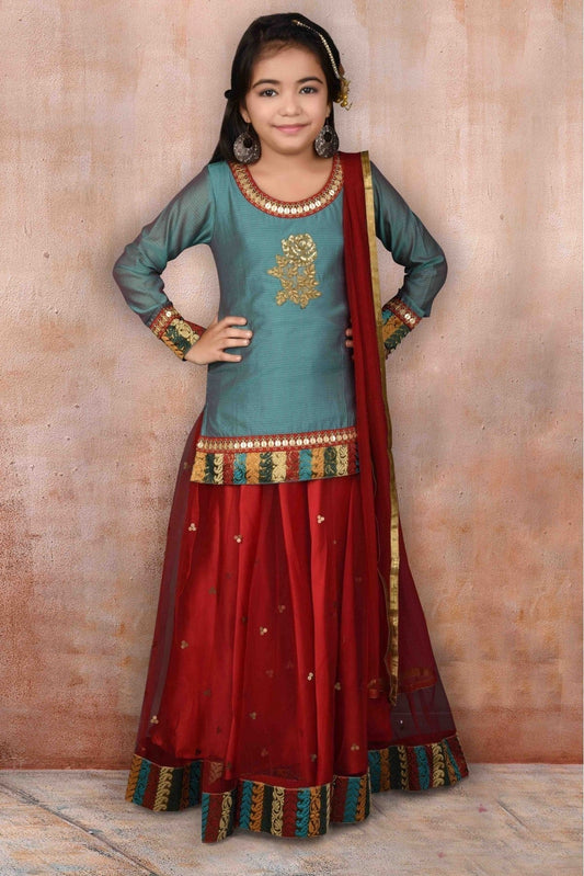Maroon Net Embroidery Lehenga Choli NCGW10710789