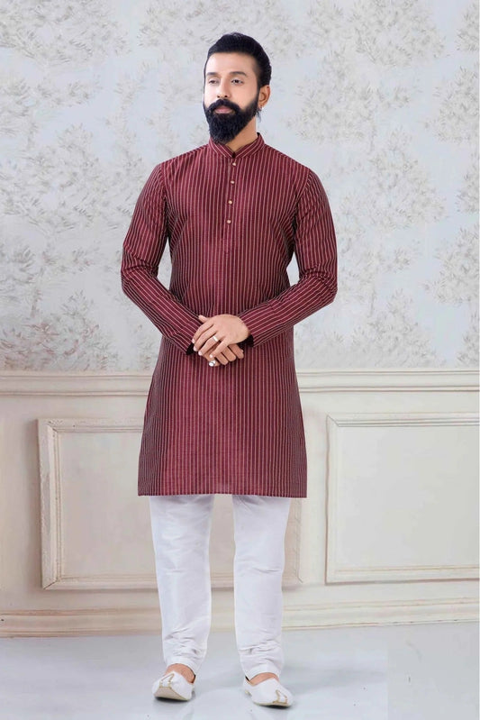 Maroon Silk Festival Wear Kurta Pajama NCKP11310133