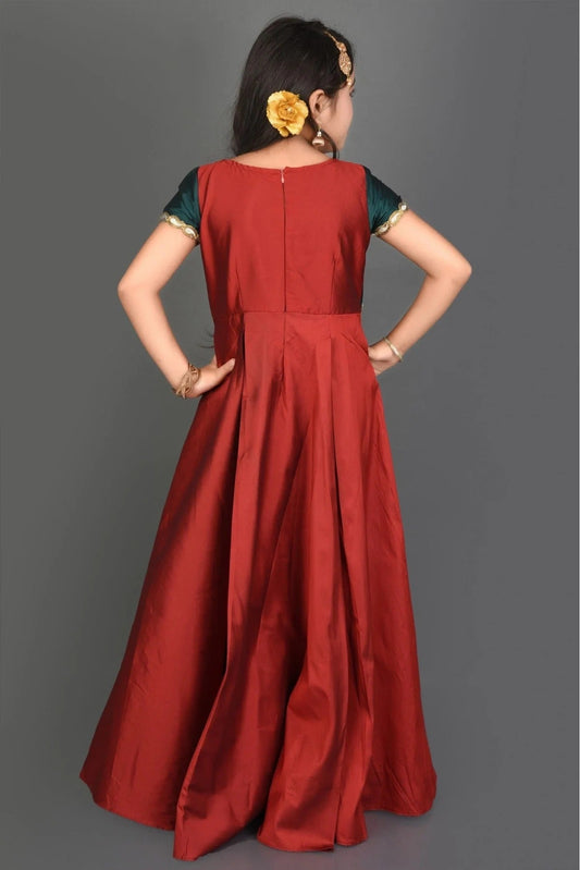 Maroon Taffeta Lace Kurti NCGW10710787