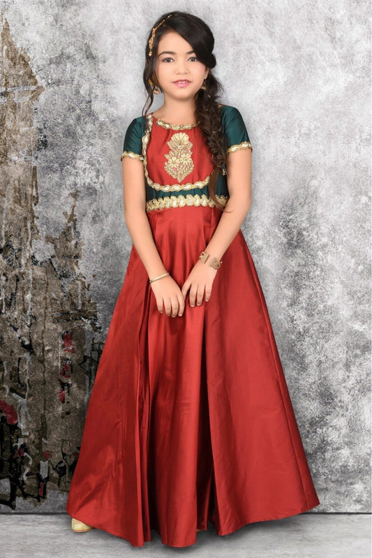 Maroon Taffeta Lace Kurti NCGW10710787