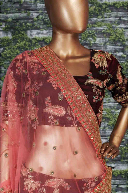 Maroon Taffeta Silk Lehenga Choli NCLC10110264