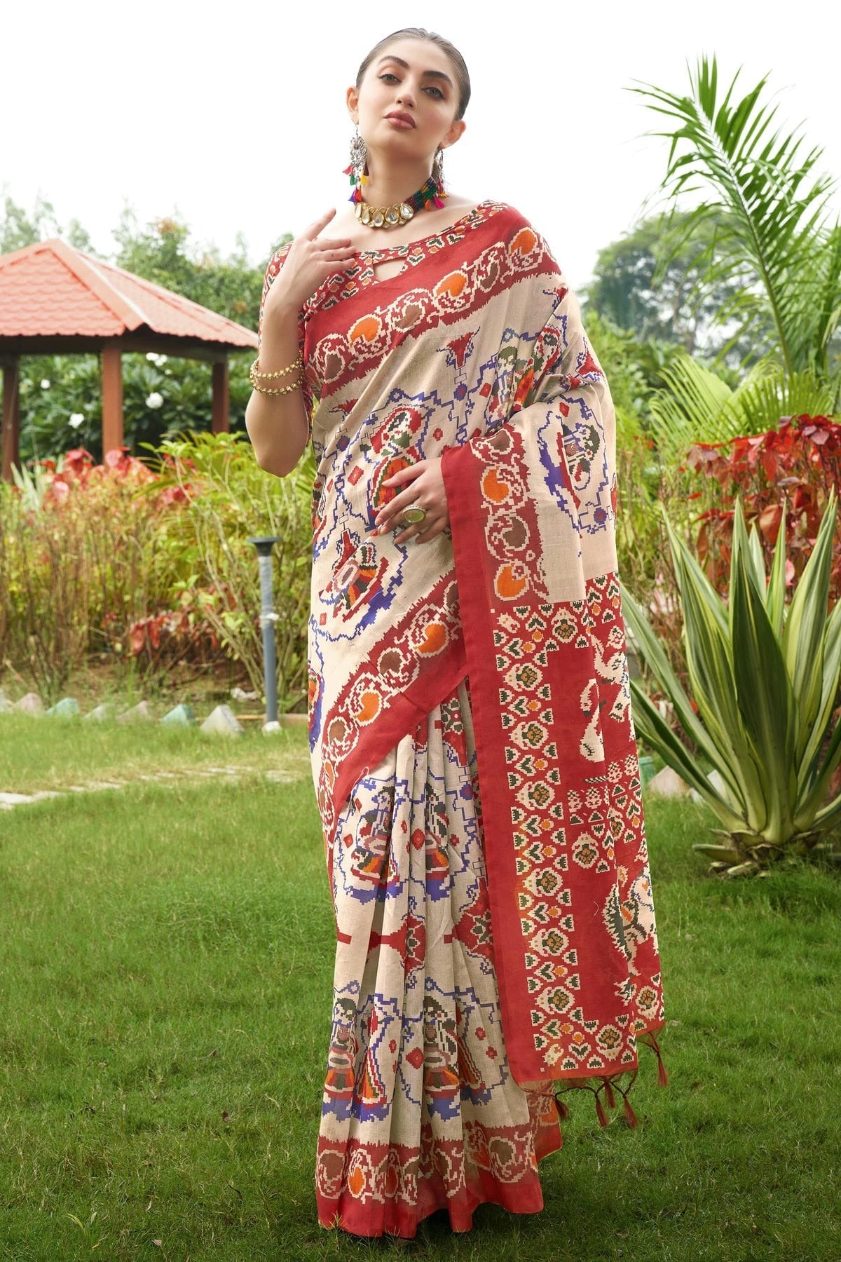 Maroon Tussar Silk Printed Saree NCSD11111539