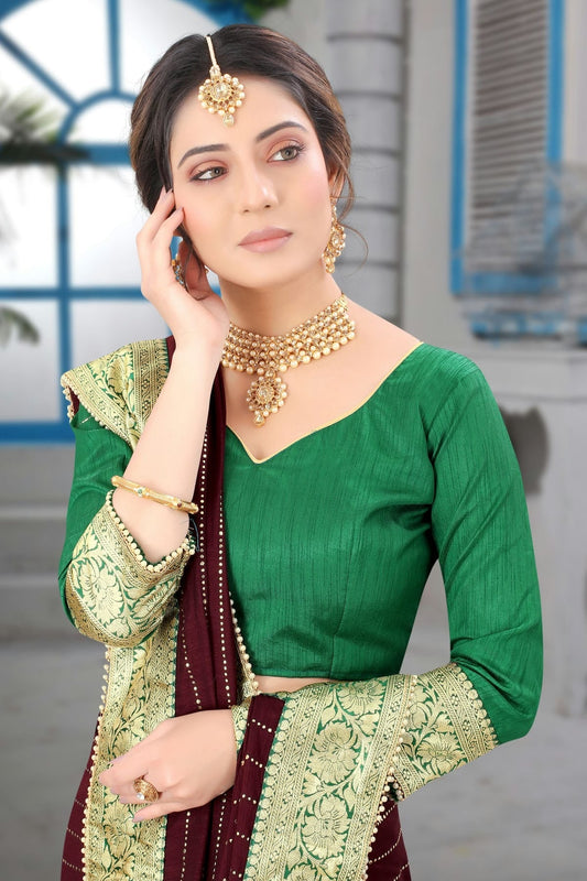 Maroon Vichitra Silk Designer Saree NCLC11210378