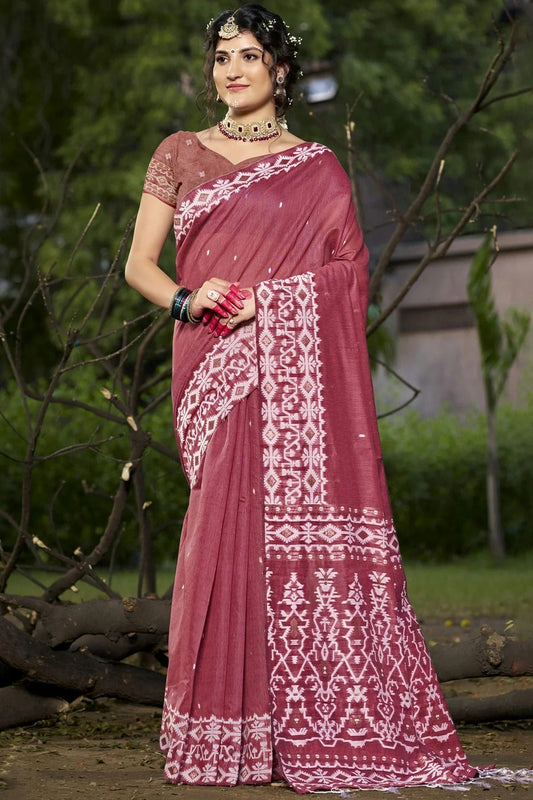 Mauve Cotton Woven Traditional Saree NCSD11010341
