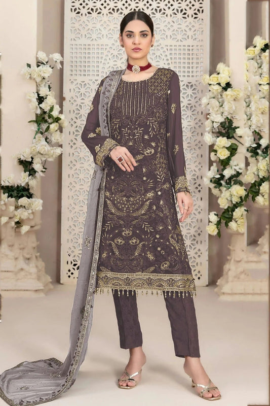 Mauve Faux Georgette Pakistani Suit NCSM11410565