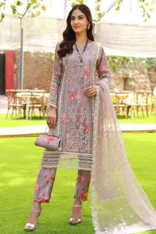 Mauve Organza Silk Pakistani Suit NCSM11410127