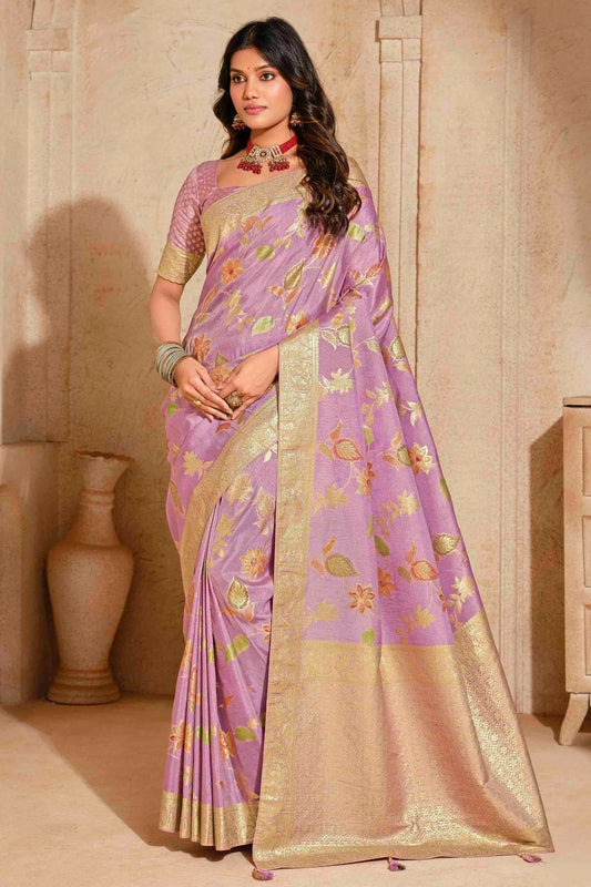 Mauve Silk Zari Traditional Saree NCSD11110433