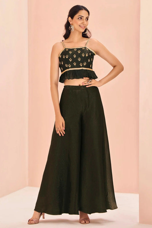Mehendi Green Art Silk Indo Western Dress  NCTP10810145