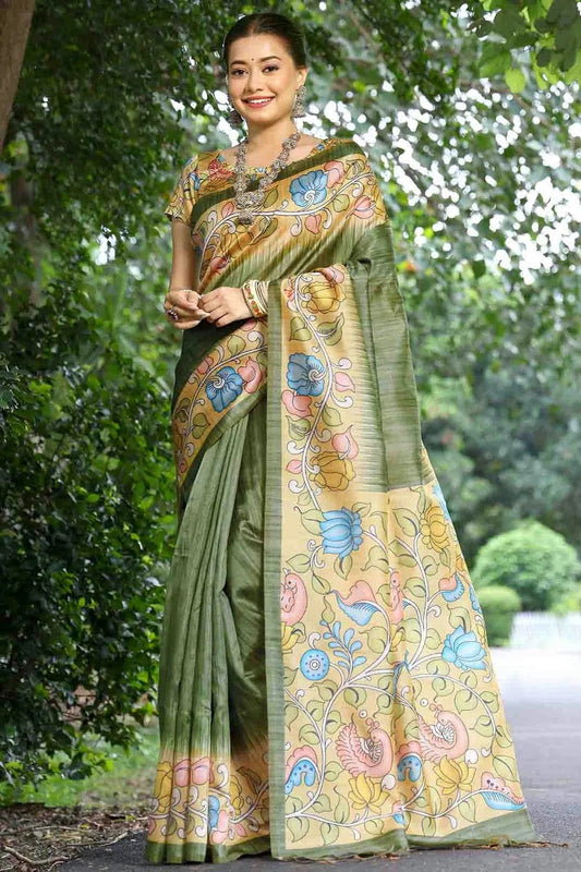 Mehendi Green Cotton Silk Traditional Saree NCSD12610109