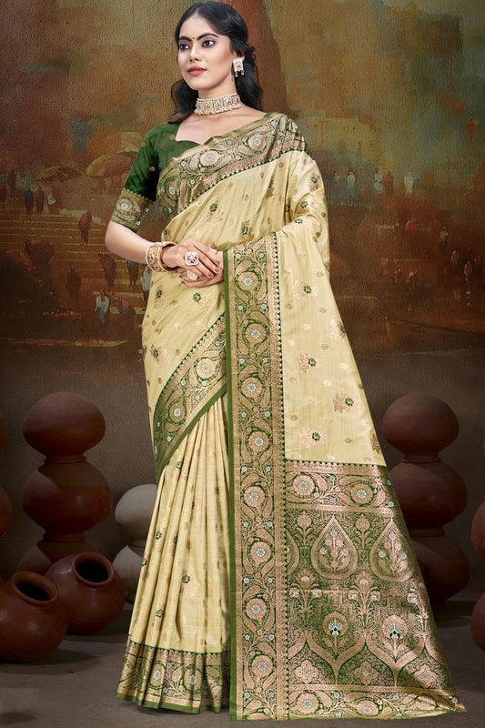 Mehendi Green Silk Woven Traditional Saree NCSD11010238