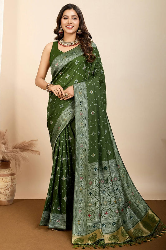 Mehendi Green Soft Silk Traditional Saree NCSD11111101