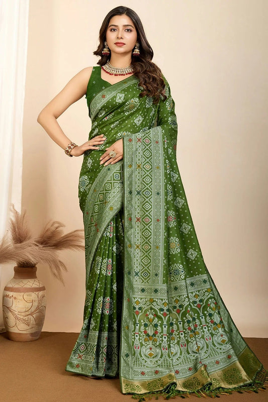 Mehendi Green Soft Silk Traditional Saree NCSD11111107