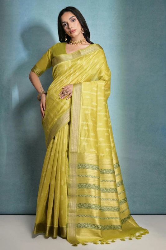 Mehendi Green Tussar Silk Saree NCSD11112513