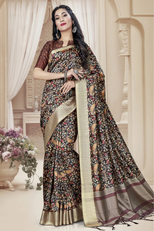 Multi Art Silk Digital Print Saree NCSD11210800
