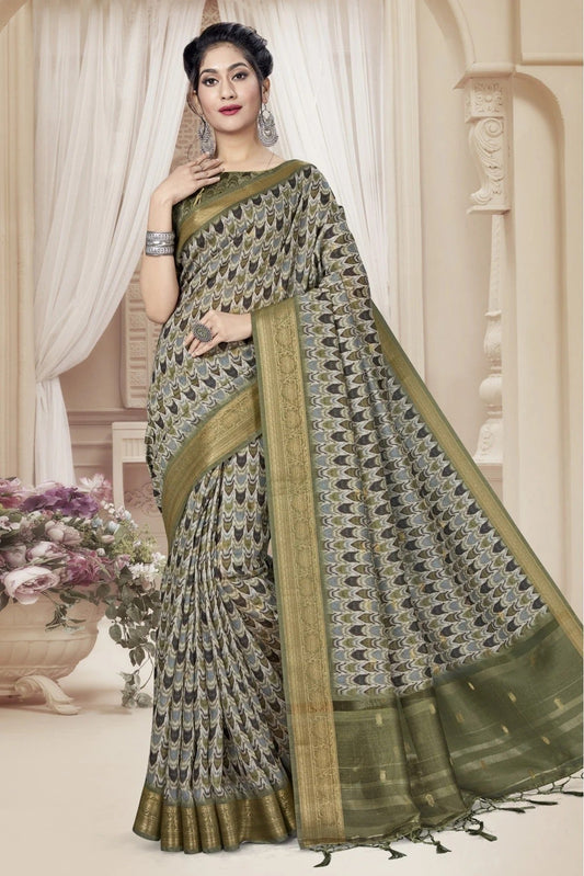 Multi Art Silk Digital Print Saree NCSD11210802