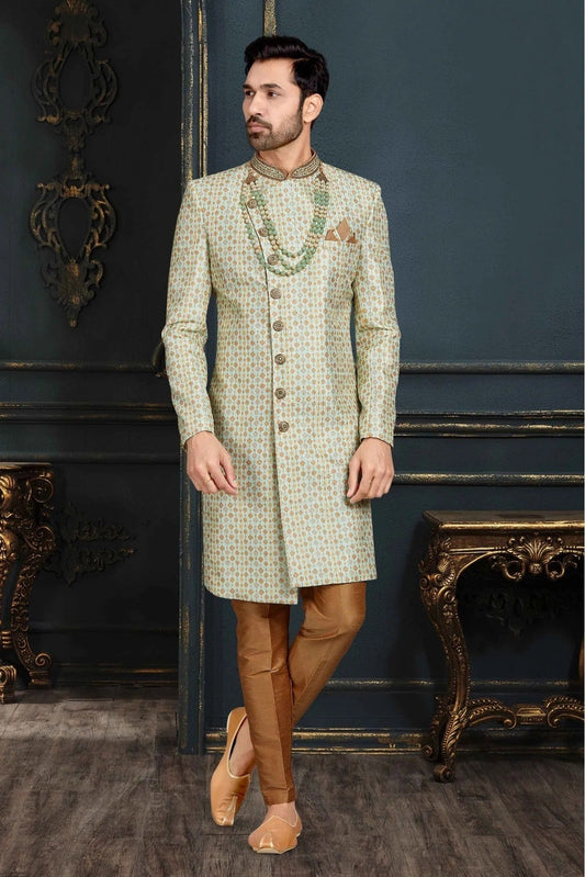 Multi Banarasi Jacquard Sherwani NCSH10410472